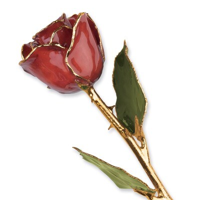 Gold Trim Cinnamon Pearl Rose Lacquer Dipped GM3738, MPN: GM3738, 810391013943