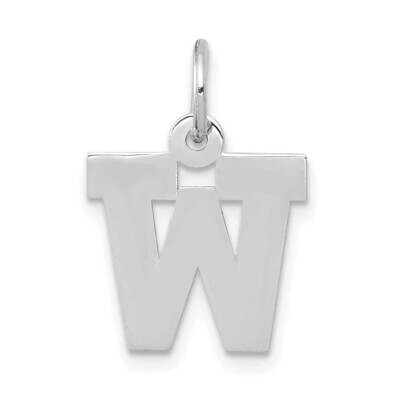 Block Initial W Charm 10k White Gold Small 10YC665W, MPN: 10YC665W,