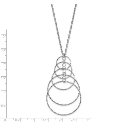 Leslie&#39;s w 2 in ext Fancy Necklace Sterling Silver Rhodium-plated HB-QLF1027-32.5, MPN: QLF1027-32.…