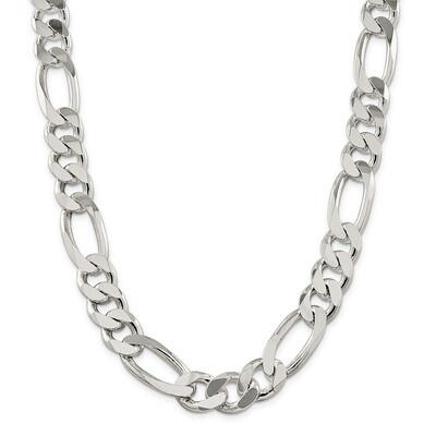 26 Inch 15mm Figaro Chain Sterling Silver QFG400-26, MPN: QFG400-26, 883957852539