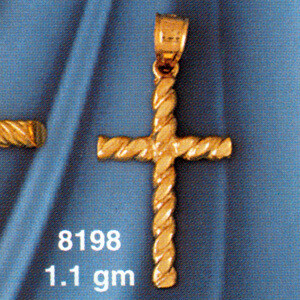 Dazzlers Jewelry Cross Pendant Necklace Charm Bracelet in Yellow, White or Rose Gold 8198, MPN: DZ-…