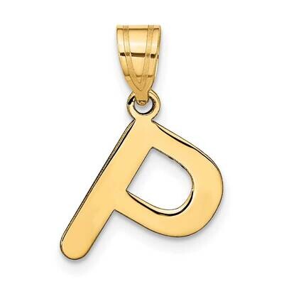 Bubble Letter P Initial Pendant 14k Gold Polished YC1441P, MPN: YC1441P, 196904085905