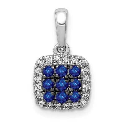 .27 Sapphire Square Pendant 14k White Gold Diamond PM5258-SA-010-WA, MPN: PM5258-SA-010-WA, 8839574…