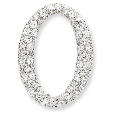 CZ Chain Slide Pendant Sterling Silver QP1435