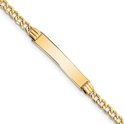 Semi-Solid Polished Cuban ID Bracelet 14k Gold DCID106-8, MPN: DCID106-8, 883957835686