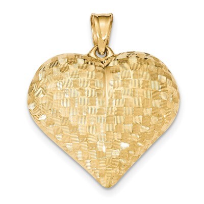 Puff Heart Pendant 14k Gold Textured K5148, MPN: K5148, 886774256672