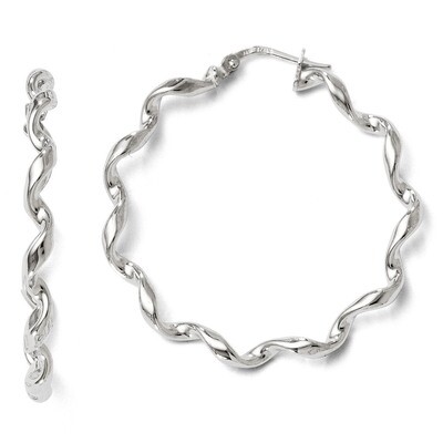 Leslie&#39;s Polished Twisted Hoop Earrings - Sterling Silver HB-QLE250, MPN: QLE250, 886774286136