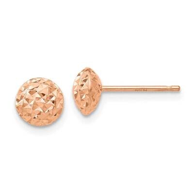 6mm Circle Puff Post Earrings 14k Rose Gold TL913R, MPN: TL913R, 191101801402