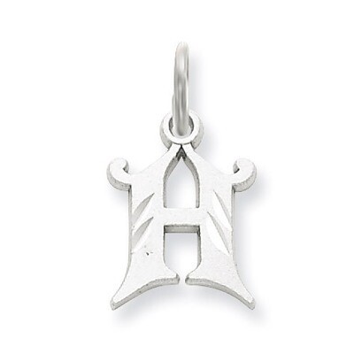 Diamond-cut Initial H Charm 14k White Gold WCH139-H, MPN: WCH139-H, 883957130613