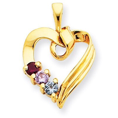 3 Birthstones Family Pendant 14k Yellow Gold XMP52/3, MPN: XMP52/3, 883957528496