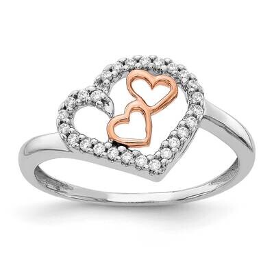 Rose Gold Diamond Heart Ring 14k White Gold RM5718-013-WRA, MPN: RM5718-013-WRA, 843642052729