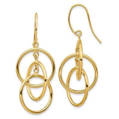 Circles Dangle Earrings 14k Gold Polished  TF1387, MPN: TF1387, 191101986833