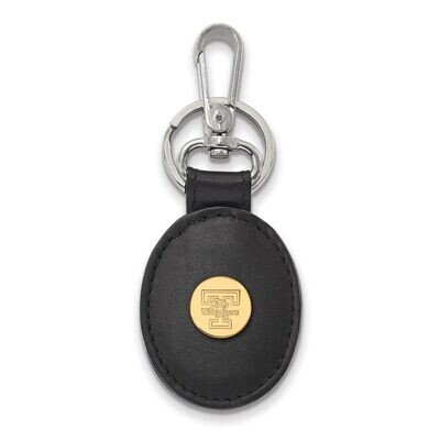 University of Tennessee Black Leather Oval Key Chain Gold-plated Silver GP053UTN-K1, MPN: GP053UTN-…