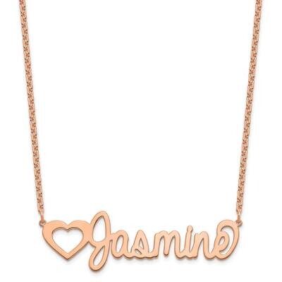 Large Customized Name Plate Necklace Sterling Silver Rose-plated XNA1051RP, MPN: XNA1051RP,