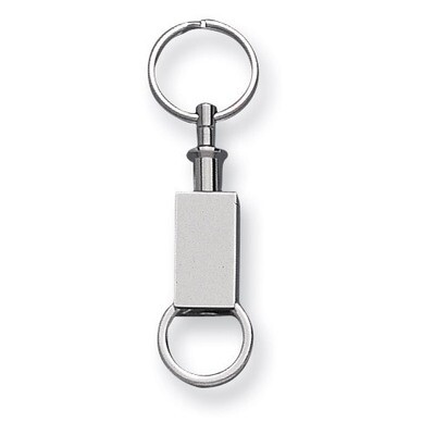 Nickel-plated Rectangular Double Valet Key Ring GL8613, MPN: GL8613, 788089029340