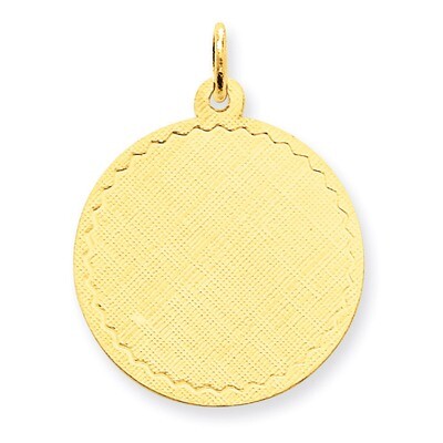 Patterned .018 Gauge Circular Engravable Disc Charm 14k Gold XM265/18, MPN: XM265/18, 883957447391