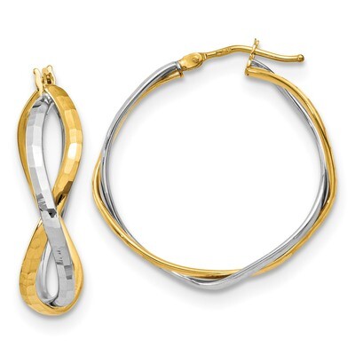 Leslie&#39;s Criss Cross Hoop Earrings 14k Two-tone Gold Polished HB-LE1568, MPN: LE1568, 191101759284