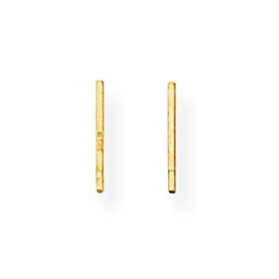 Single Notched Friction Earring Post 14k Yellow Gold YG688, MPN: YG688,