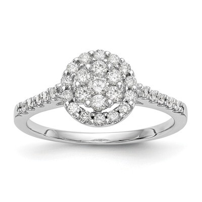 Complete Diamond Cluster Engagement Ring 14k White Gold RM2353E-050-WAA, MPN: RM2353E-050-WAA, RM23…