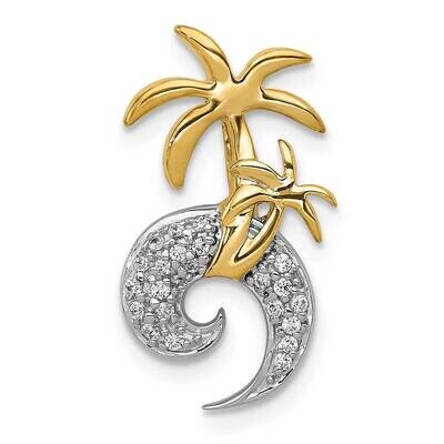 Diamond Double Palm Tree and Wave Chain Slide 14k Two-Tone Gold PM5208-010-YWA, MPN: PM5208-010-YWA…