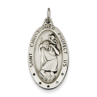 Saint Christopher Medal Sterling Silver QC3550, MPN: QC3550, 886774108315