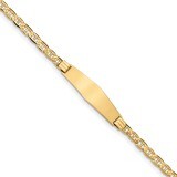 7 Inch Anchor Link Soft Diamond Shape ID Bracelet 14k Gold LID77C-7, MPN: LID77C-7, 883957825410