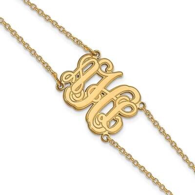 Etched Outline Monogram Double Chain Bracelet 14k Gold XNA1264Y, MPN: XNA1264Y,