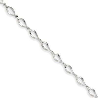 Polished Fancy Link Bracelet 7.25 Inch 14k White Gold FB1340-7.25, MPN: FB1340-7.25, 869786199069