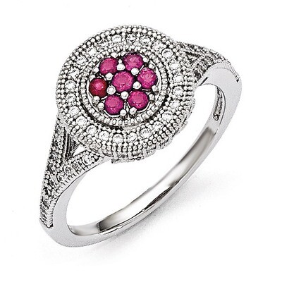 Circle Ring Sterling Silver &amp; Cubic Zirconia QMP1345, MPN: QMP1345, 191101465345