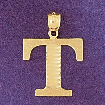Dazzlers Jewelry Initial T Pendant Necklace Charm Bracelet in Yellow, White or Rose Gold 9572t, MPN…