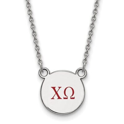 Chi Omega Extra Small Enameled Pendant with 18 Inch Chain Sterling Silver SS027CHO-18, MPN: SS027CH…