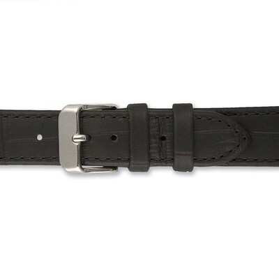 Black 24mm Matte Gator Grain Calfskin Watch Band 7.75 Inch BA312-24, MPN: BA312-24, 191101094033