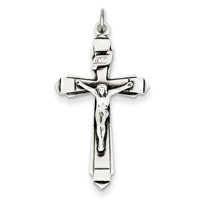 Crucifix Pendant Sterling Silver Antiqued QC3402, MPN: QC3402, 883957568140