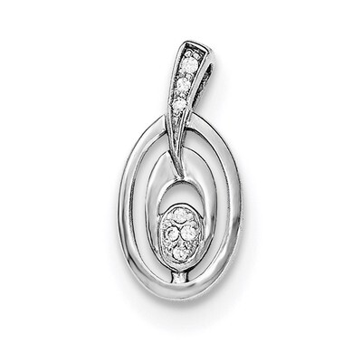 CZ Diamond Fancy Ovals Slide Pendant Sterling Silver Rhodium-plated Polished QP4142, MPN: QP4142,