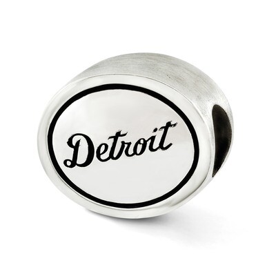 MLB Siskiyou Buckle Antiqued Detroit Tigers Bead Sterling Silver QRS3289
