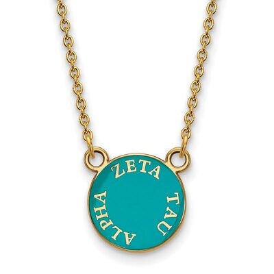 Zeta Tau Alpha Extra Small Enameled Pendant with 18 Inch Chain Gold-plated Silver GP012ZTA-18, MPN:…