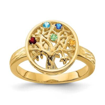Family Tree Ring with 5 Synthetic Synthetic Birthstones 10k Yellow Gold 10XNR85/5Y, MPN: XNR85_5GP,