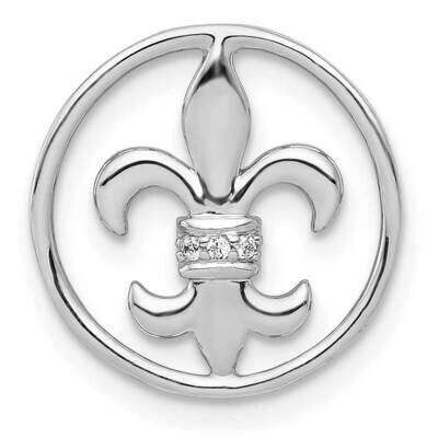 .01Ct. Diamond Fleur De Lis Chain Slide 14k White Gold PM4067-001-WA, MPN: PM4067-001-WA, 883957296…