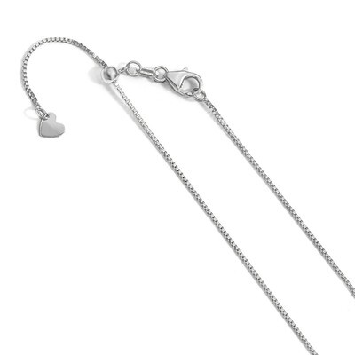 Leslie&#39;s Adjustable .7mm Baby Box Chain 22 Inch 14K White Gold HB-1276-22, MPN: 1276-22, 1911010802…