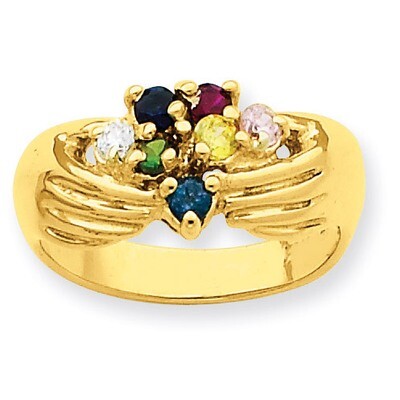 7 Birthstones Family Ring 14k Yellow Gold XMR51/7, MPN: XMR51/7, 191101538971