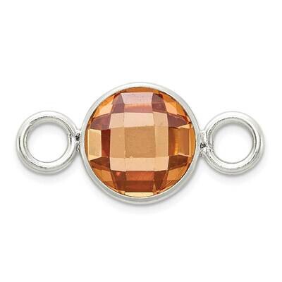 8.0mm Champagne Cz Connector Sterling Silver QG5619NOV, MPN: QG5619NOV, 886774115078
