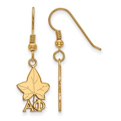 Alpha Phi Medium Dangle Earrings Gold-plated Silver GP037APH, MPN: GP037APH, 191101099113