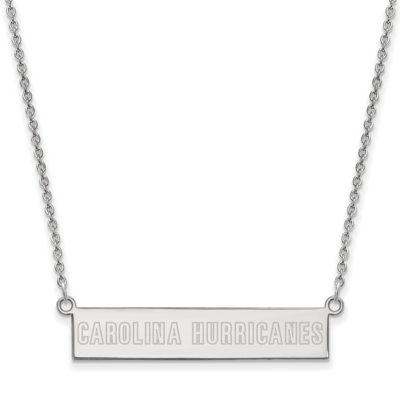 Carolina Hurricanes Small Bar Necklace Sterling Silver Rhodium-plated SS015HUR-18, MPN: SS015HUR-18…