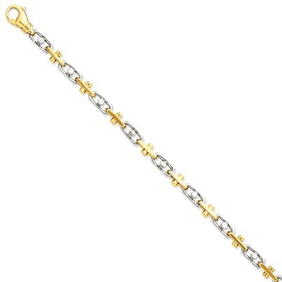 5mm Fancy Link Chain 9 Inch 14k Two-Tone Gold LK210-9, MPN: LK210-9, 191101650512