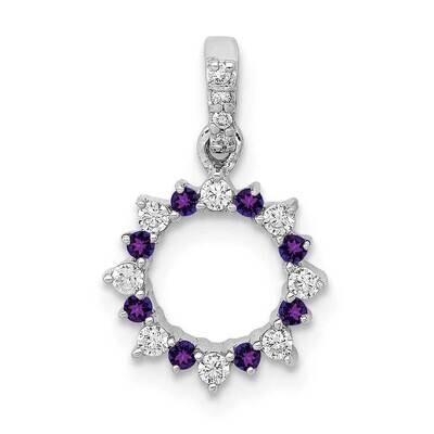 .08 Amethyst Fancy Circle Pendant 14k White Gold Diamond PM3856-AM-012-WA, MPN: PM3856-AM-012-WA, 8…