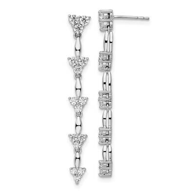 Si1/Si2, G H I, Marquise and Cluster Dangle Earrings 14k White Gold Lab Grown Diamond EM9128-100-WL…