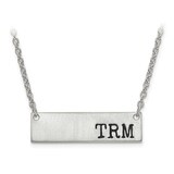 Brushed Antiqued Initial Monogram Bar with Chain 14k White Gold XNA646W, MPN: XNA646W, 886774615479