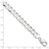 18 Inch 9.75mm Concave Beveled Curb Chain Sterling Silver QCBC250-18, MPN: QCBC250-18, 883957961040