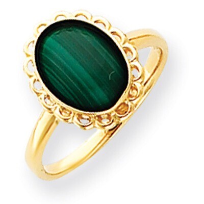 Malachite Cabochon Ring 14k Gold Y4494MB, MPN: Y4494MB, 883957433448