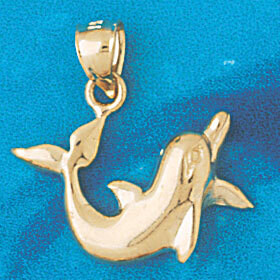 Dazzlers Jewelry Dolphin Pendant Necklace Charm Bracelet in Yellow, White or Rose Gold 462, MPN: DZ…